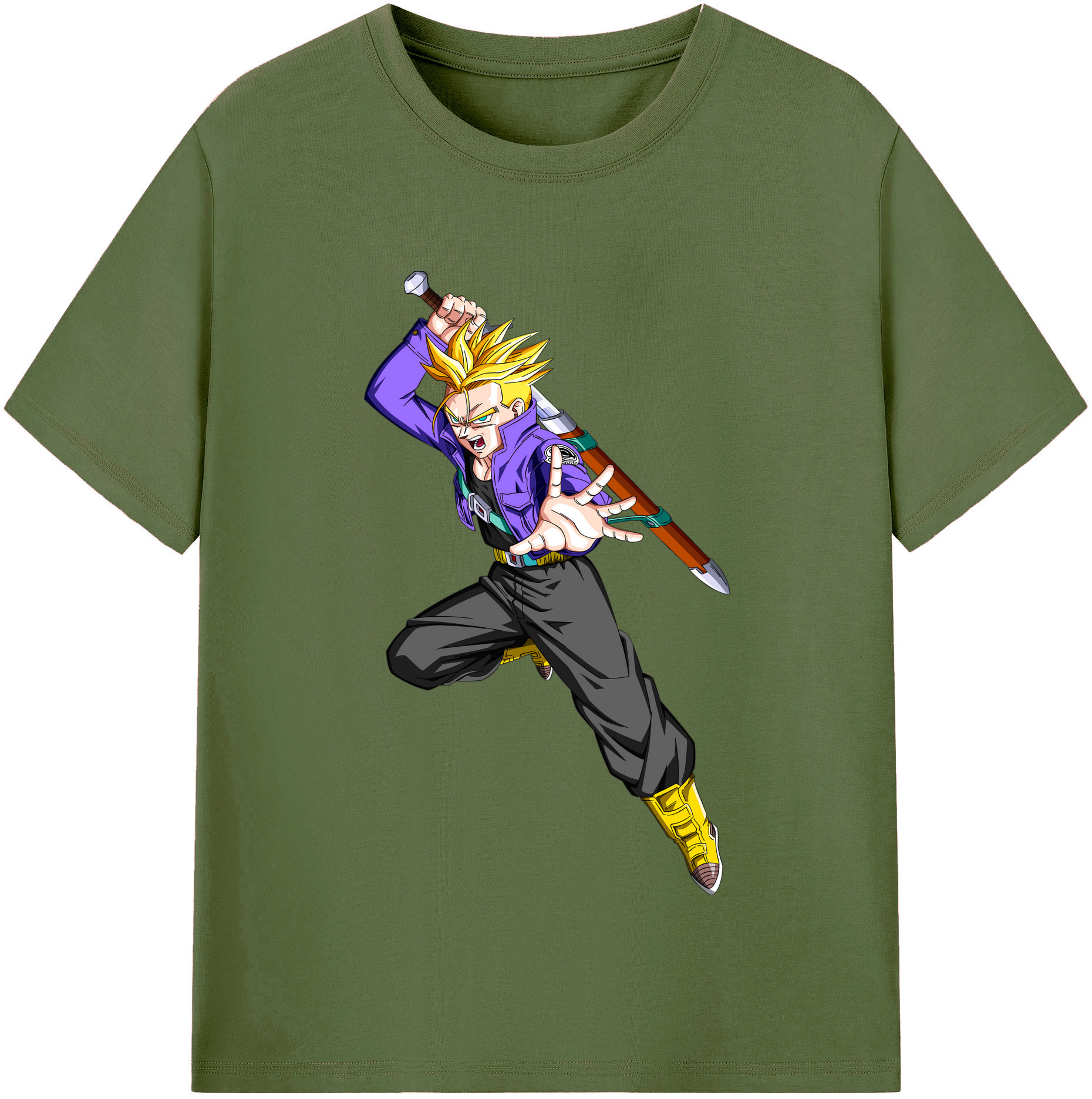 （画像用） ドラゴンボール トランクス（Torankusu）DRAGON BALL Trunks 綿100％半袖Tシャツ（フロントプリント）